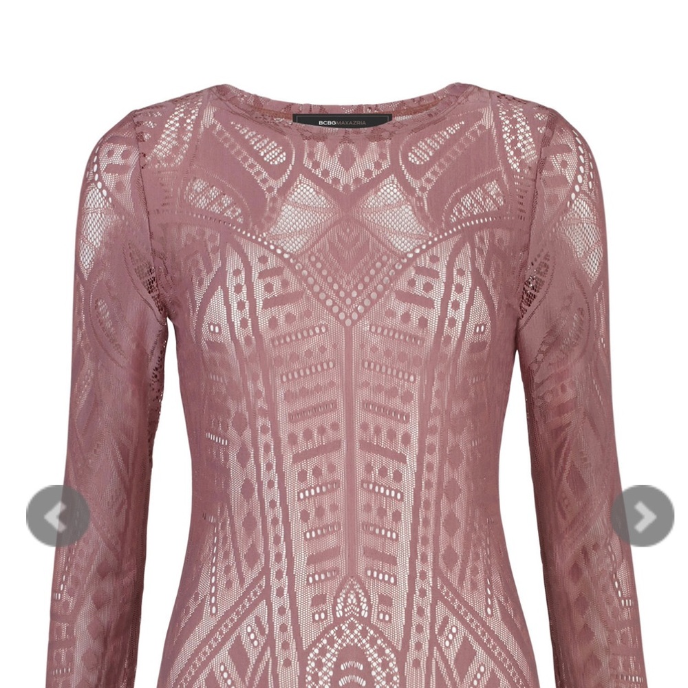 BCBG MAXAZRIA Semi-sheer Lace Top
